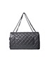 Chanel Drawstring Flap Shoulder Bag Lambskin Grey 20331122 (2014), back view